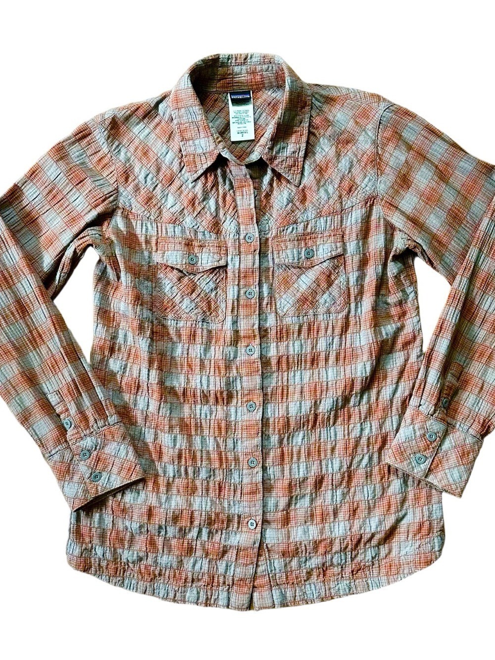 Patagonia Plaid Cotton Button Down Collared Long Sleeve Shirt Size 2 - Picture 7 of 10